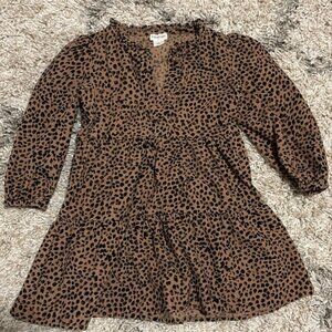 Crewcuts J.Crew Girls Leopard Print Corduroy Tiered Dress - Girls Size 4